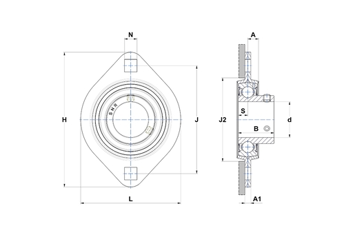 Фланцевый подшипниковый узел SNR USPFL204