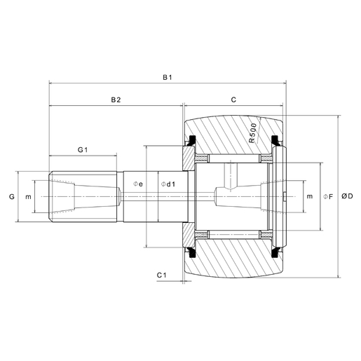 Cam follower with shaft NTN KRT35LL/3AS