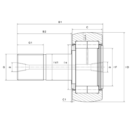 Cam follower with shaft NTN NUKRT47/3AS