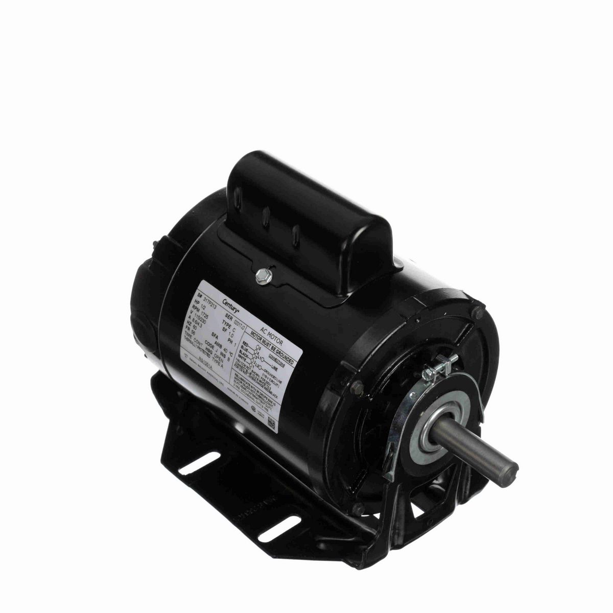 Fan and Blower Motor, 1/2 HP, 1 Ph, 60 Hz, 115/230 V, 1800 RPM, 56 Frame, OPEN - RS1051A