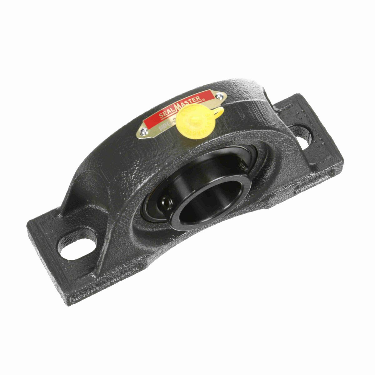 Sealmaster Mounted Cast Iron Two Bolt Low Base Pillow Block Ball Bearing - 52100 Bearing Steel, Black Oxided - Setscrew Lock - NPL-207
