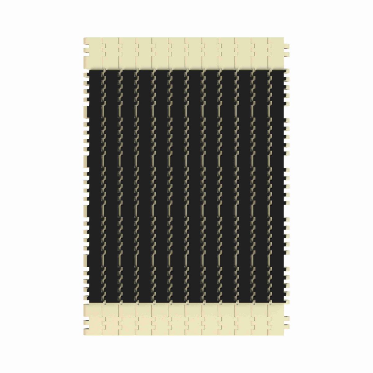 7705 RubberTop® Straight Running RubberTop®, Material: Beige High Temperature, Width: 9in, Pitch: 1in - 10324547