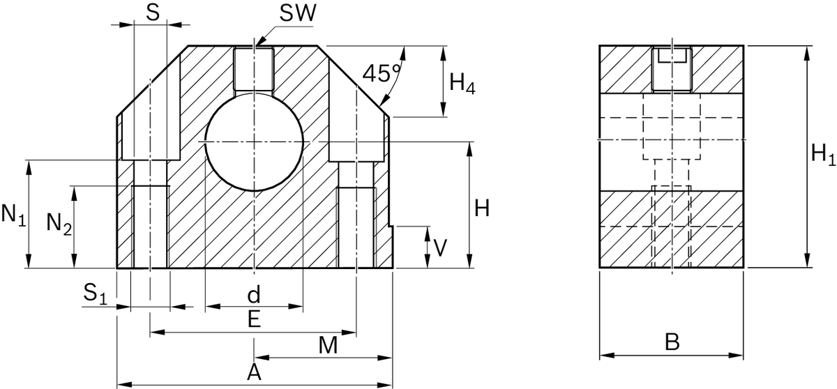 Опорный блок вала Bosch Rexroth WBA-20-FO [R105702000]