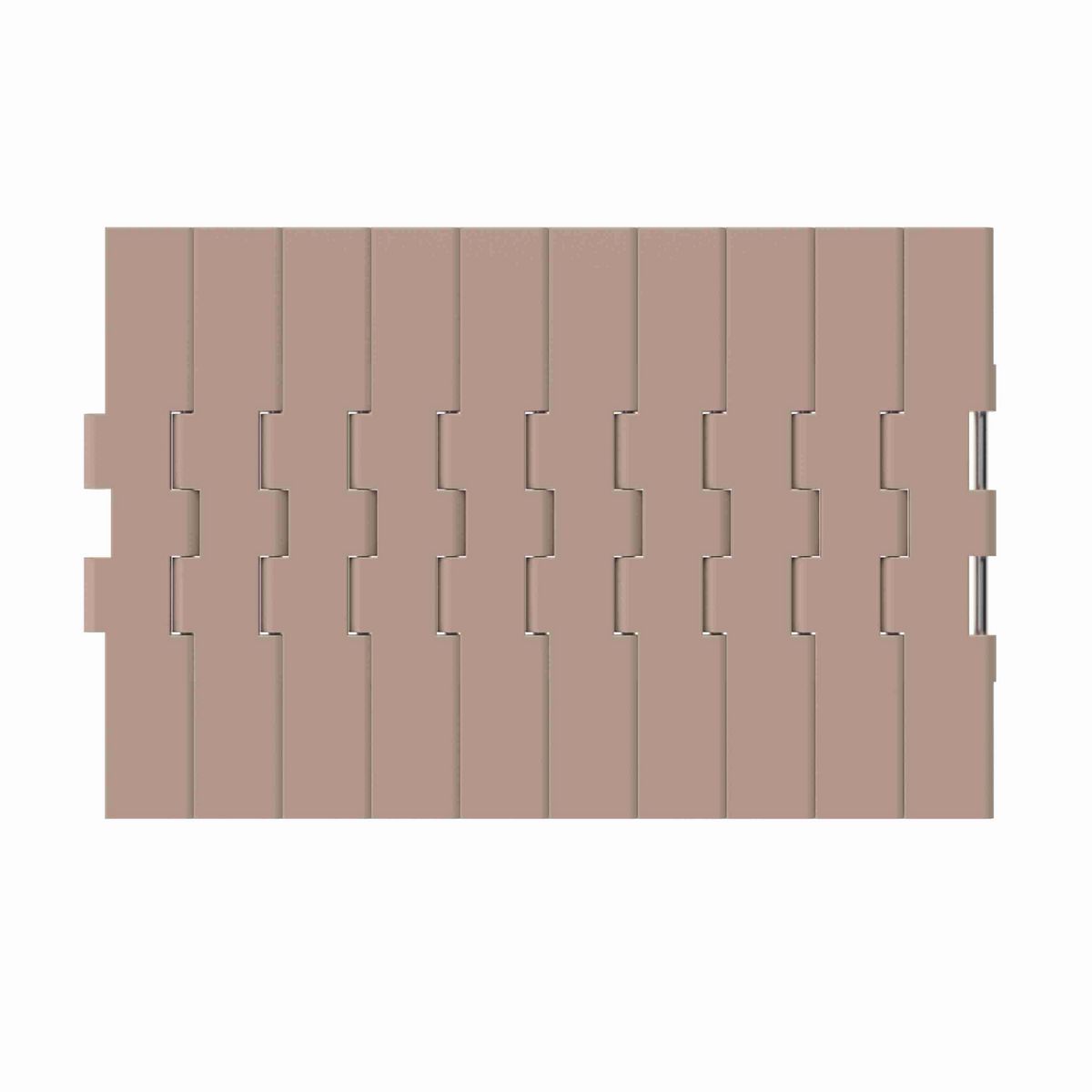821 Straight Running Solid Top, Material: Tan Low Friction, Width: 10in, Pitch: 1.5in - LF821K10