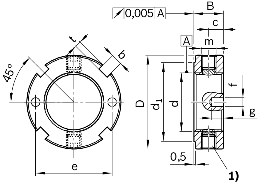 Гайка шлицевая Bosch Rexroth NMZ 25X1,5 [R344600704]