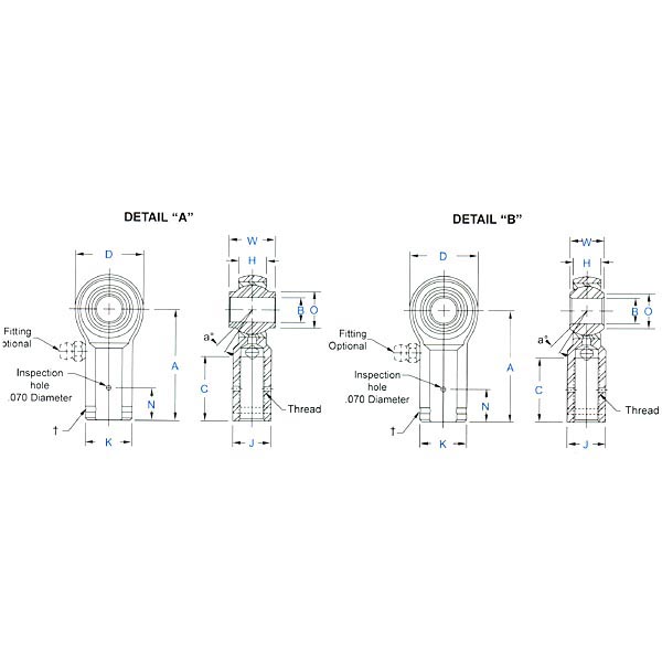 Aurora Bearing GMW-M & GMG-M Series Female Rod Ends - General Aviation - Precision Timken GMG-4M-470