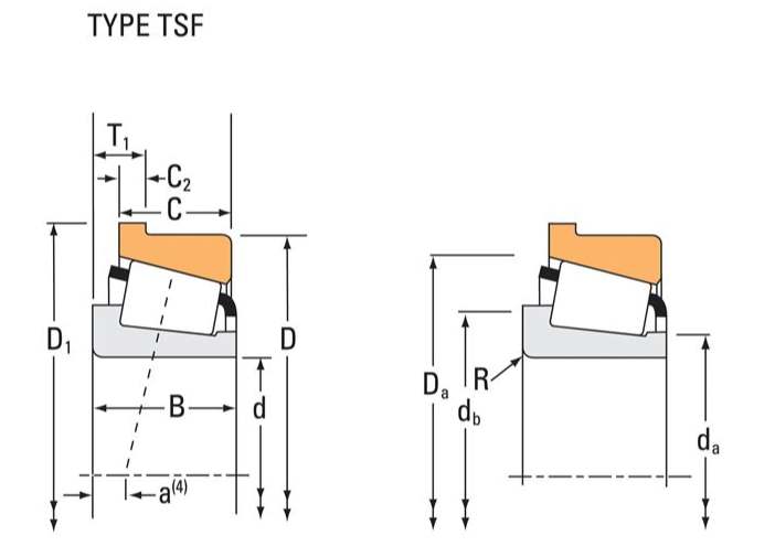 Tapered Roller Bearings - Single Flanged Cups - Imperial Timken 33462-B