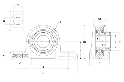 Фланцевый подшипниковый узел SNR ESP202NT04