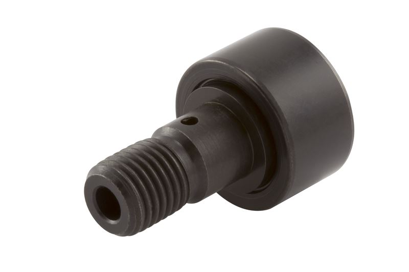 Игольчатый опорный ролик с цапфой RBC CH36L, бочкообразный, повышенной грузоподъемности, с уплотнением, со шлицем под отвёртку