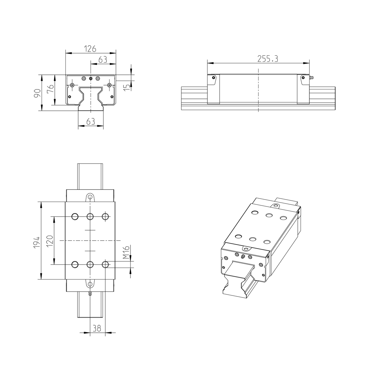 Роликовая каретка из углеродистой стали Bosch Rexroth RWD-065-SLS-C2-H-2 [R18236232X]