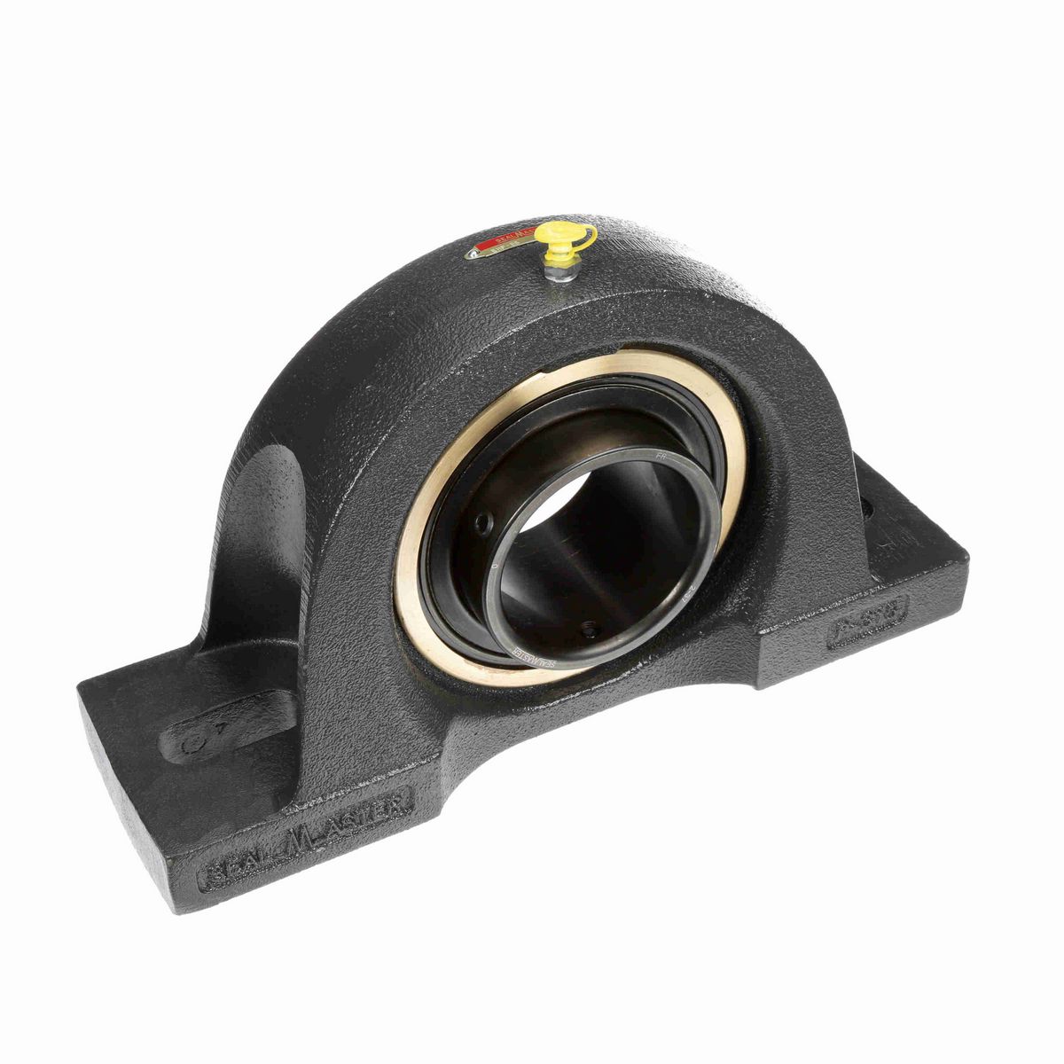 Sealmaster Mounted Cast Iron Two Bolt Pillow Block Ball Bearing - 52100 Bearing Steel, Black Oxided - Double Setscrew Lock - EMPD-55