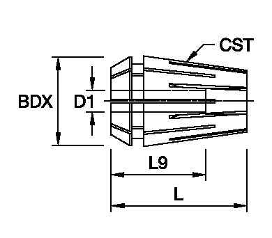 ISO 15488 ER collet for coolant-through cylindrical shank tools. Kennametal ER20 Collet - Coolant-Through - Inch [7195376]