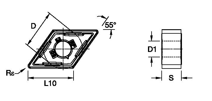 ISO Turning Carbide Insert - Roughing Positive Geometry Kennametal Kenloc - DNMG Insert - Negative - RP [7093295]
