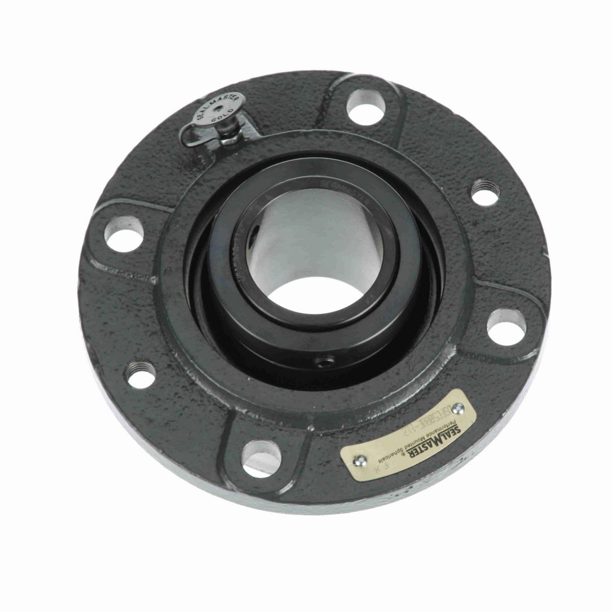 Sealmaster Mounted Cast Iron Piloted Flange Spherical Roller - 52100 Bearing Steel, Black Oxided - Collar Mount Lock - USFC5000E-203