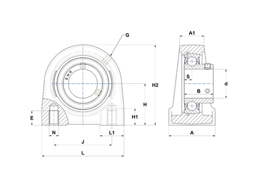 Фланцевый подшипниковый узел SNR USPG206-18