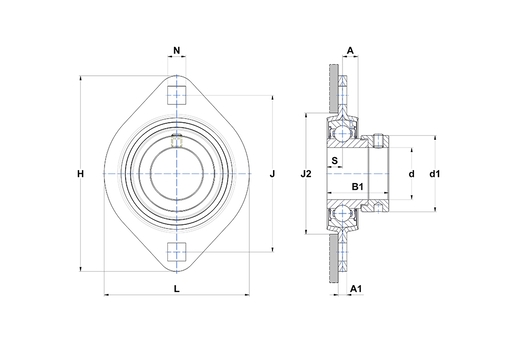 Фланцевый подшипниковый узел SNR ESPFL204T04