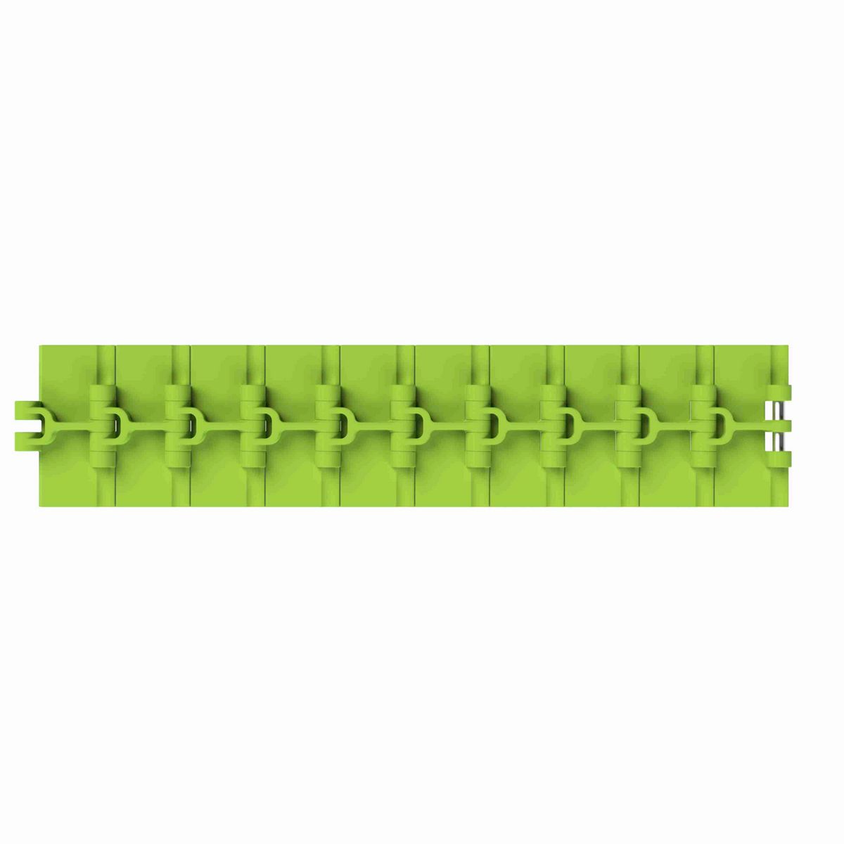 820 Straight Running Solid Top, Material: Bright Lime-Green Dry PET Low Friction, Width: 4.5in, Pitch: 1.5in - 10481424