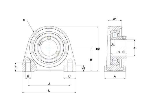 Фланцевый подшипниковый узел SNR USPAE209NT20