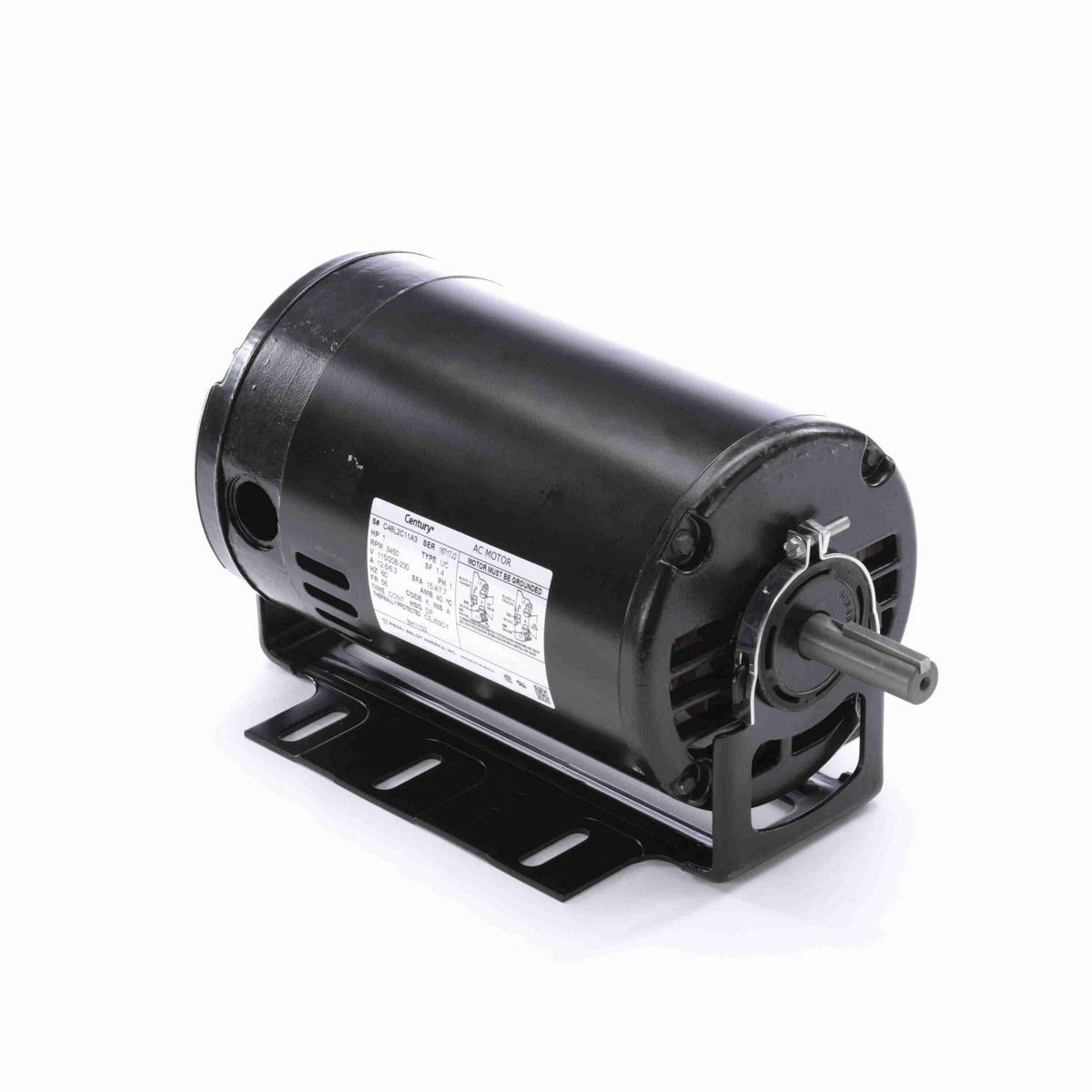 Fan and Blower Motor, 1 HP, 1 Ph, 60 Hz, 115/208-230 V, 3600 RPM, 56 Frame, DP - BK1102