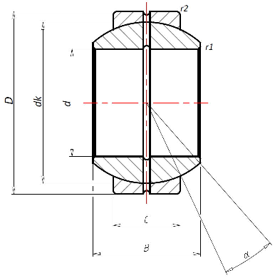 Сферический подшипник скольжения Askubal series G, type GE-FO, GE 80-FO2RS [506295], требующий обслуживания
