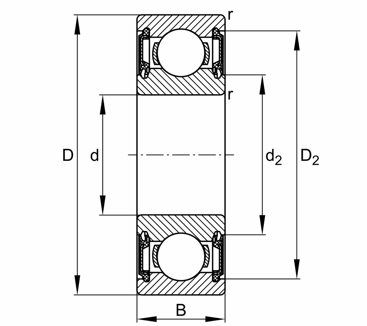 Радиальный шарикоподшипник FAG 6018-H-2RSR-SN-C3>N