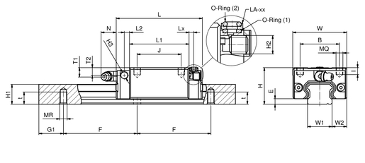 Направляющая система SNR LGBXH35BN2FFC00450NZ2-1-0-25.0N