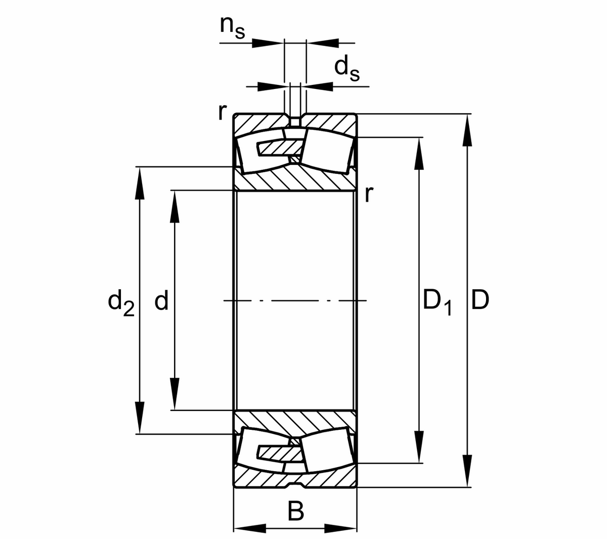 Радиальный сферический роликоподшипник FAG 23264-BEA-XL-MB1-C4 (23264-E1A-MB1-C4, 23264-MB-C4)