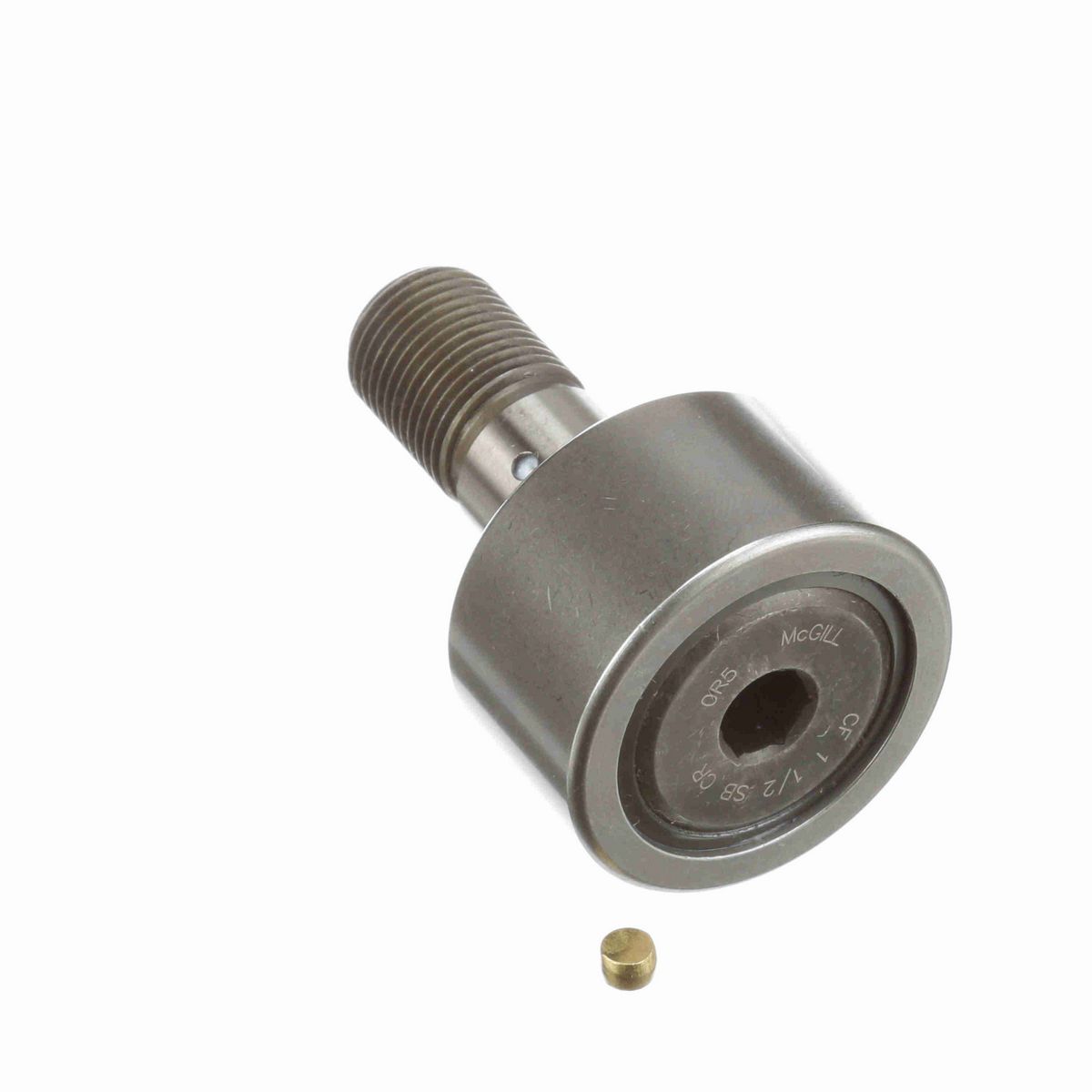 Опорный ролик с цапфой McGill CAMROL CF 1 1/2 SB CR, цилиндрический, из высокоуглеродистой нержавеющей стали, с уплотнением, с шестигранным отверстием