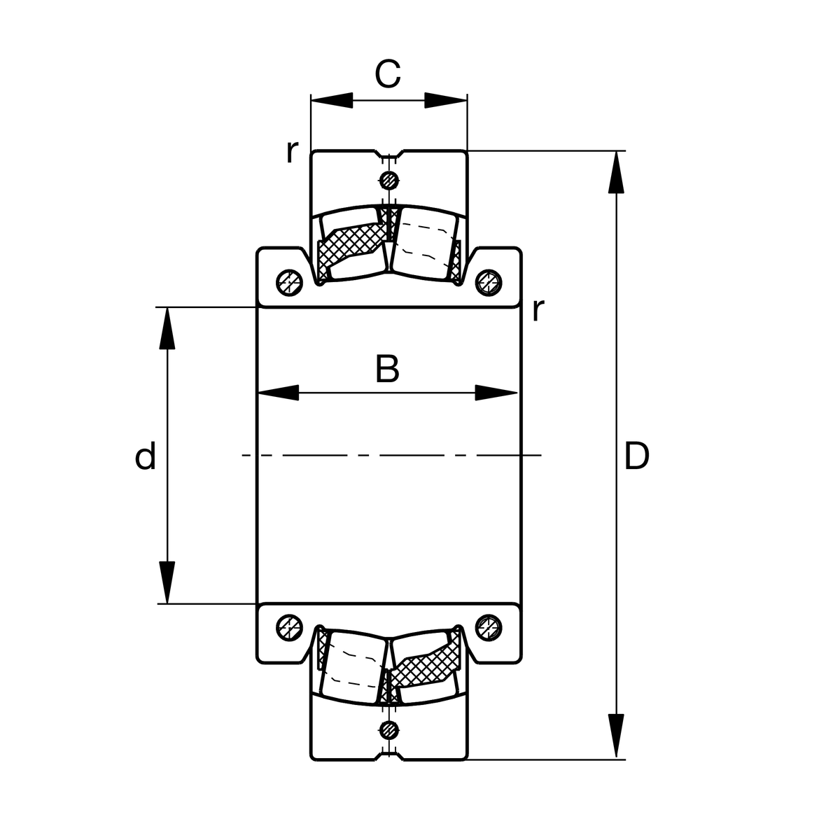 Радиальный сферический роликоподшипник FAG 222SM100-TVPA (222SM100T)