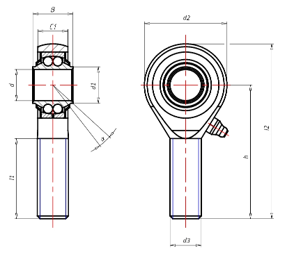 Шарнирная головка с шариковыми подшипниками Askubal type KUA-ZZ, KUA 30-ZZ [104259], наружная резьба