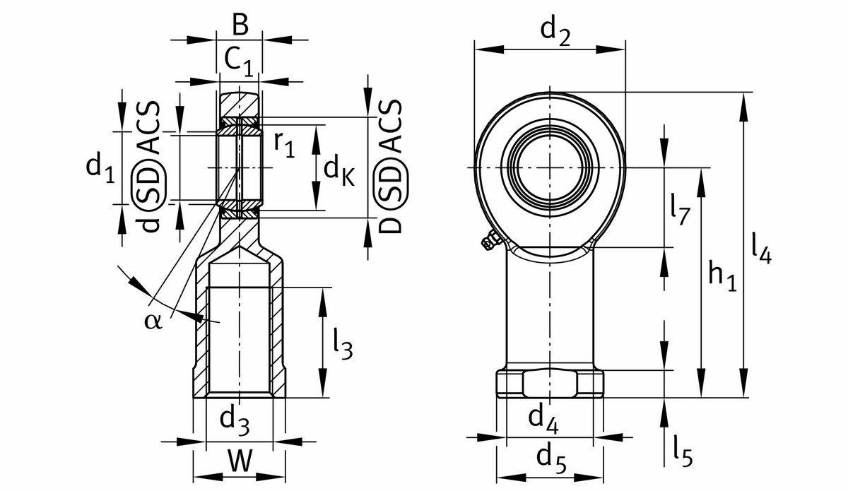 Шарнирная головка INA GIR70-DO-2RS