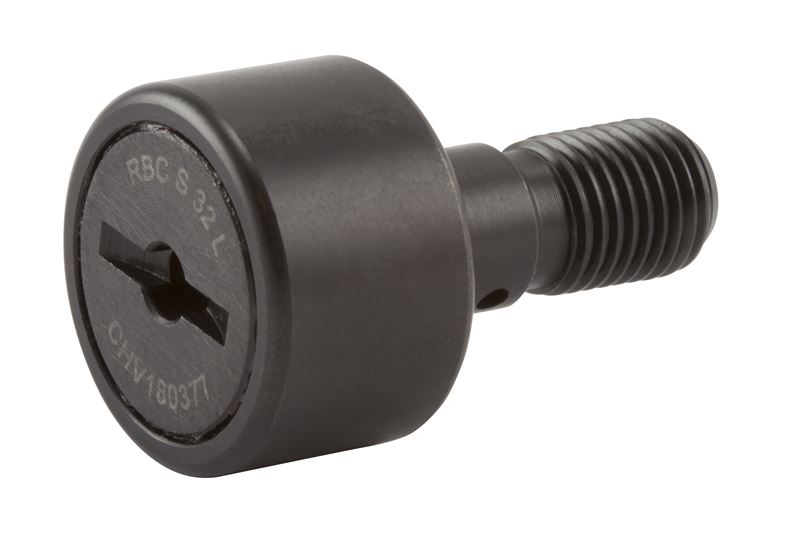 Игольчатый опорный ролик с цапфой RBC S32L, цилиндрический, с уплотнением, со шлицем под отвёртку