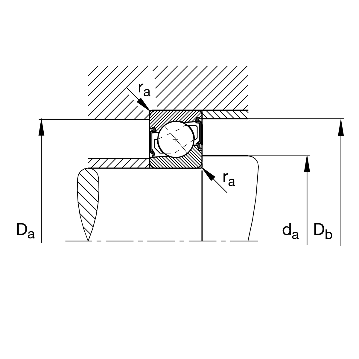 Радиально-упорный шарикоподшипник FAG 7208-B-XL-2RS-TVP-UL (7208-B-2RS-TVP-UL)