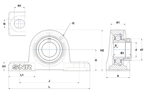 Фланцевый подшипниковый узел SNR ESP201