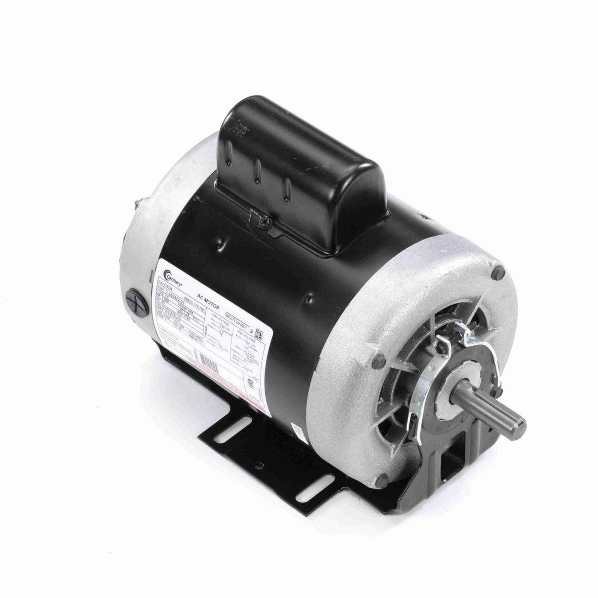 Fan and Blower Motor, 1.000 HP, 1 Ph, 60 Hz, 208-230/115 V, 1800 RPM, K56 Frame, DP - C524