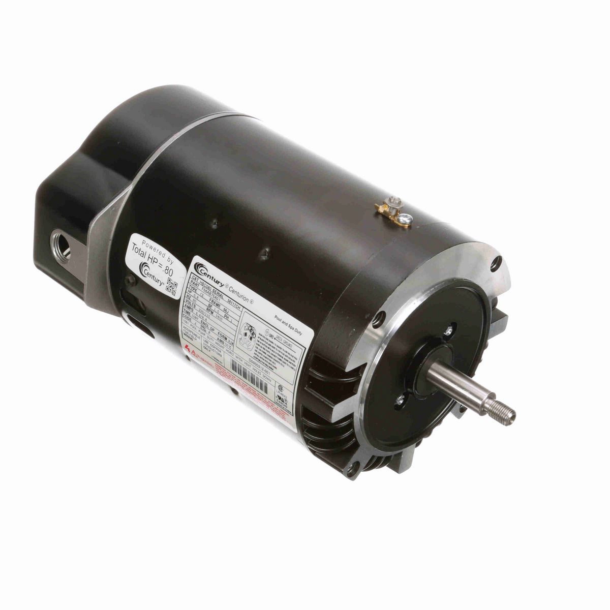 Pool Pump Motor, 0.8 HP, 1 Ph, 60 Hz, 230/115 V, 3600 RPM, 56J Frame, DP - HBC080