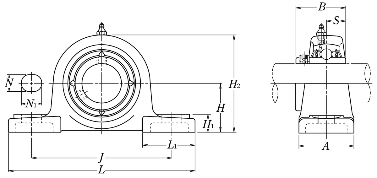 Опорный подшипниковый узел NSK UCP313D1 X AS3S, литой корпус