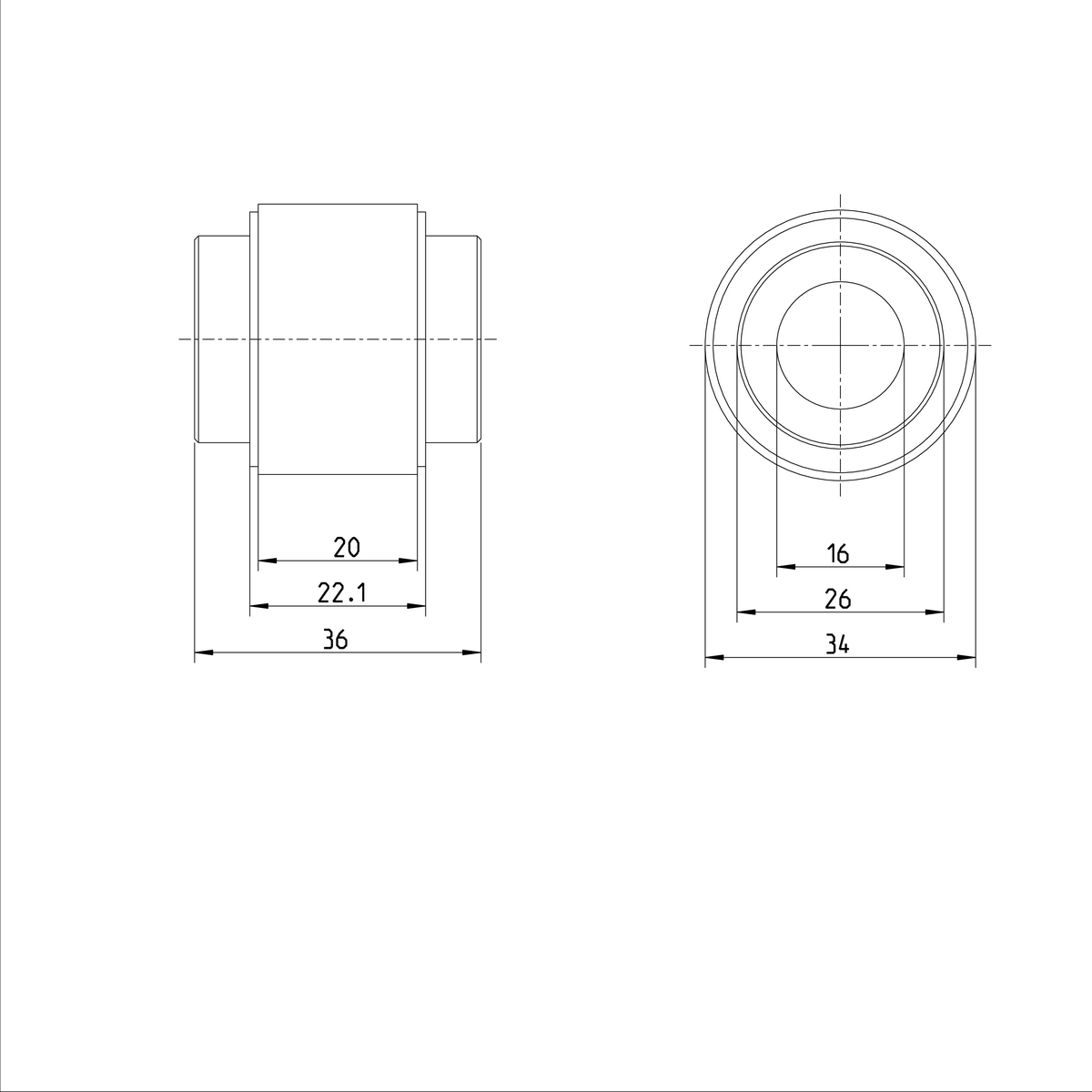 Вращающаяся линейная втулка с игольчатым подшипником Bosch Rexroth KBRON-16-DD [R066701600]