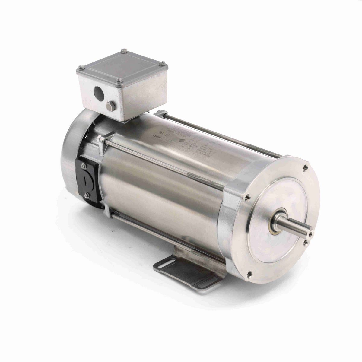 LEESON Premium Duck™ Washdown Motor, 0.75 HP, 90 V, 1750 RPM, XS56C Frame, TEFC - 109072.00