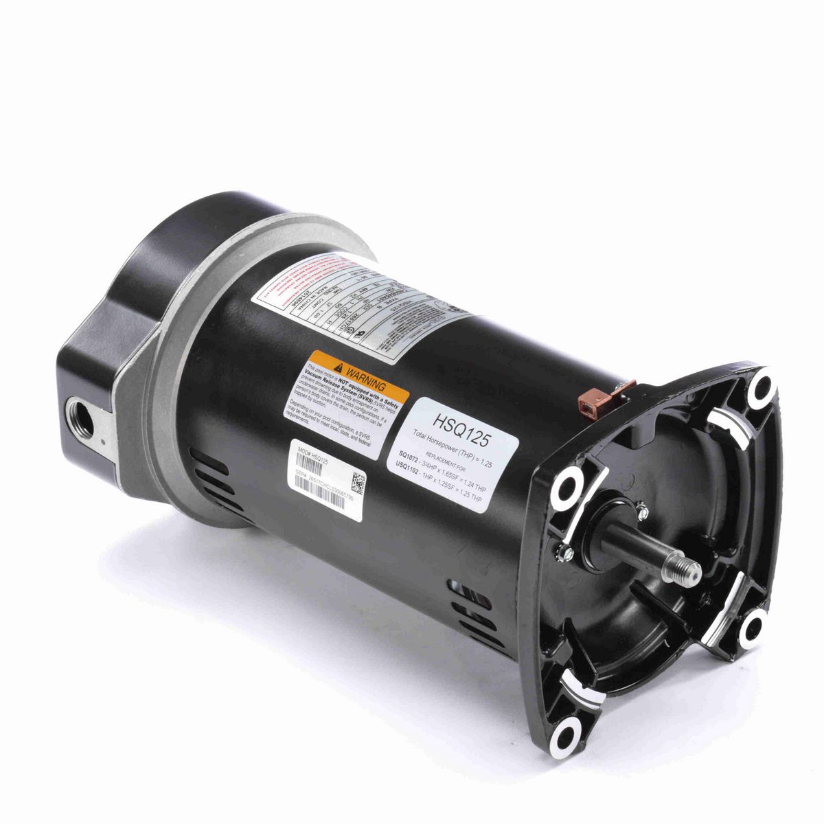 Centurion PRO ® Motors Pool Pump Motor, 1.25 HP, 1 Ph, 60 Hz, 230/115 V, 3600 RPM, 48Y Frame, ODP - HSQ125