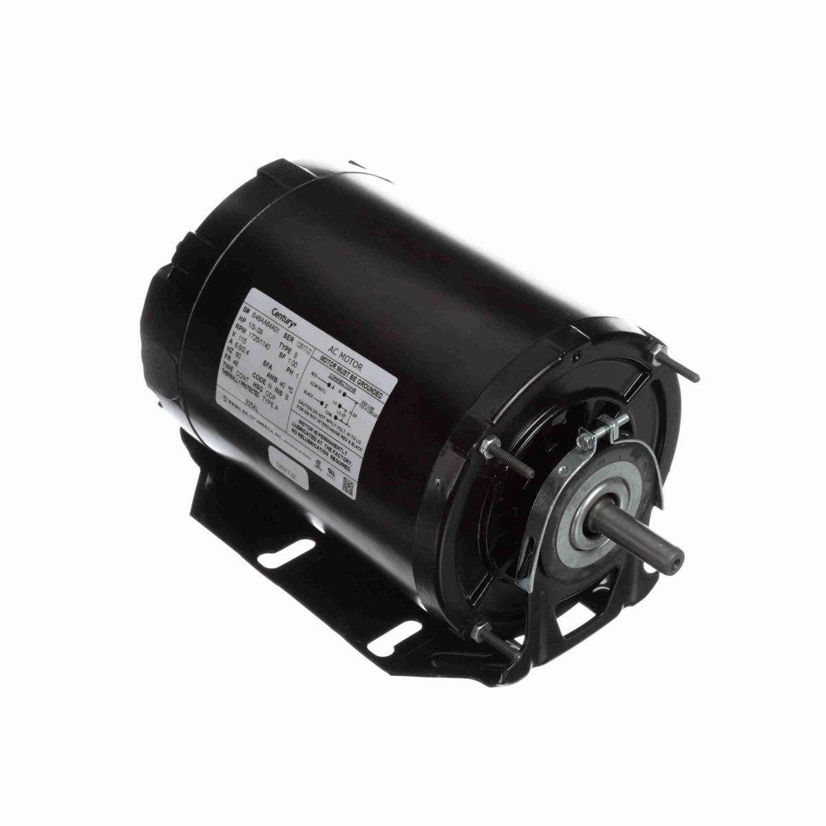 Fan and Blower Motor, 1/3-.09 HP, 1 Ph, 60 Hz, 115 V, 1800 RPM, 48 Frame, ODP - 925AL