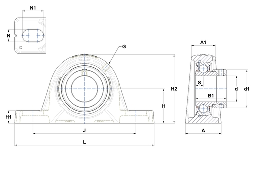 Фланцевый подшипниковый узел SNR ESPLE210T20