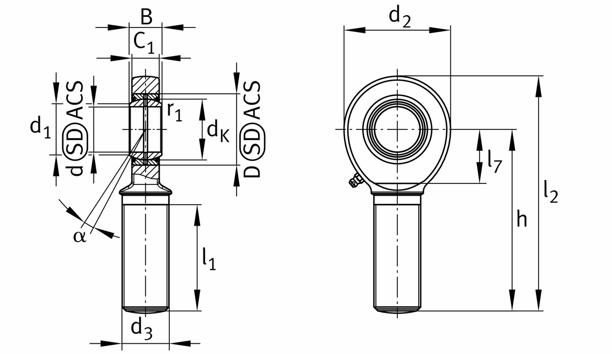 Шарнирная головка INA GAL60-DO-2RS