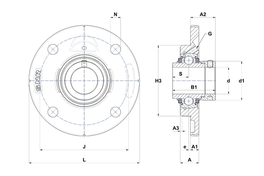 Фланцевый подшипниковый узел SNR EXFCE216L3