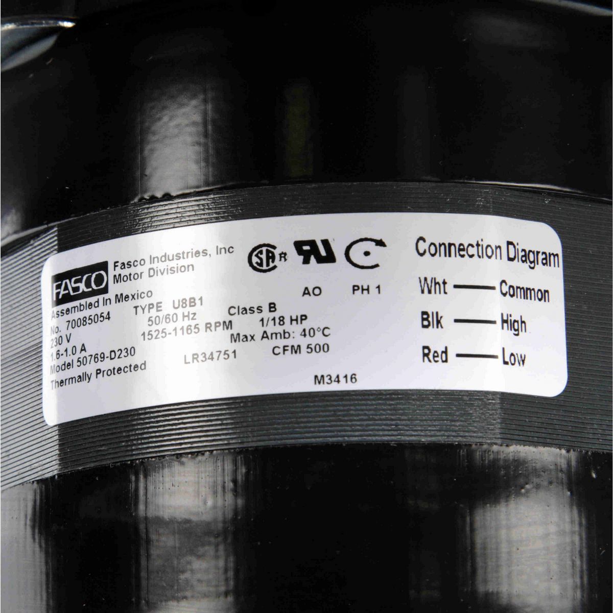 Rectangular Outlet Shaded Pole Centrifugal Blower, 230 Volts, Flange: Yes - 50769-D230