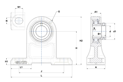 Фланцевый подшипниковый узел SNR ESPH207T04