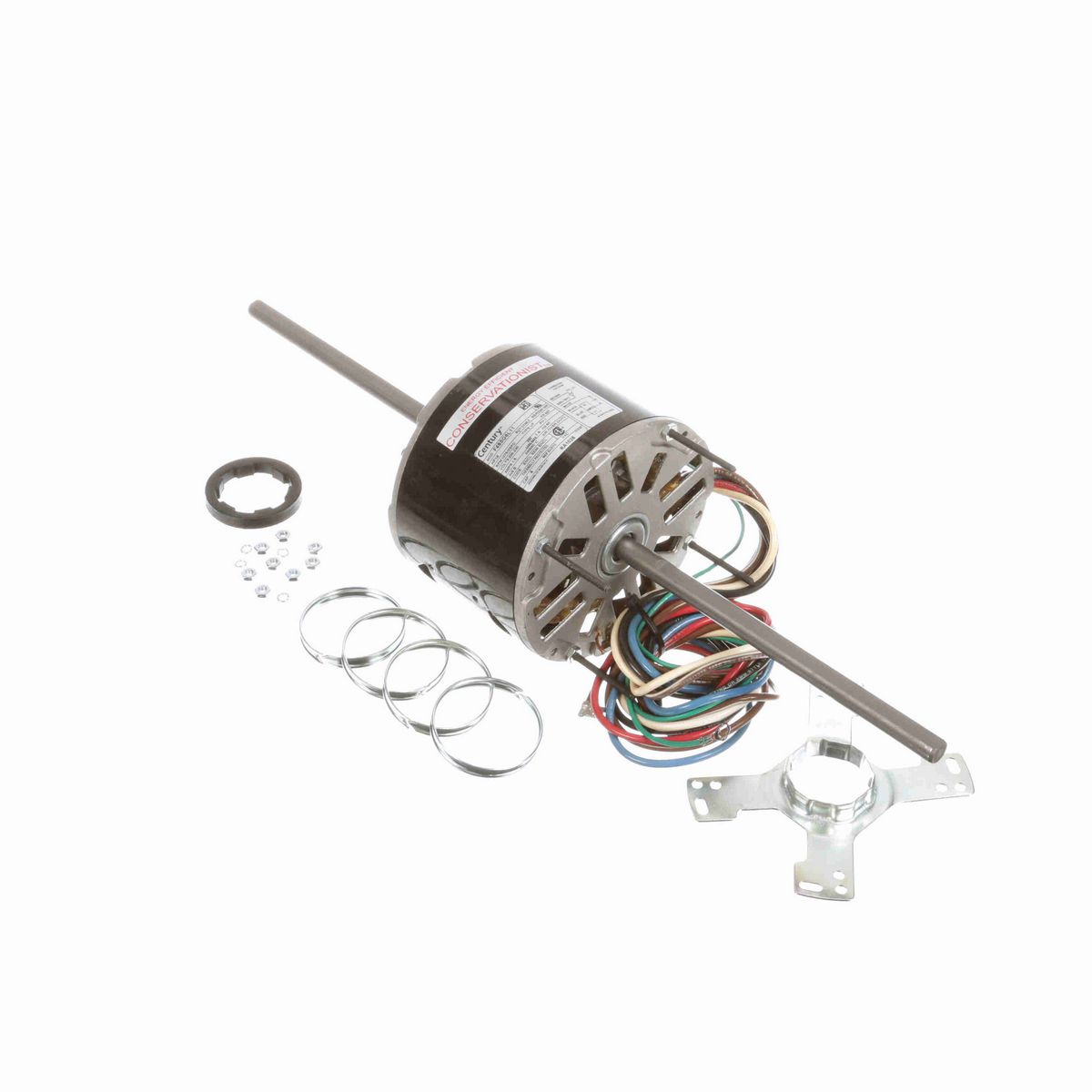 Fan Coil & Air Conditioner Motor, 1/4 HP, 1 Ph, 60 Hz, 208-230 V, 1075 RPM, 3 Speed, 48 Frame, SEMI ENCLOSED - RA1026